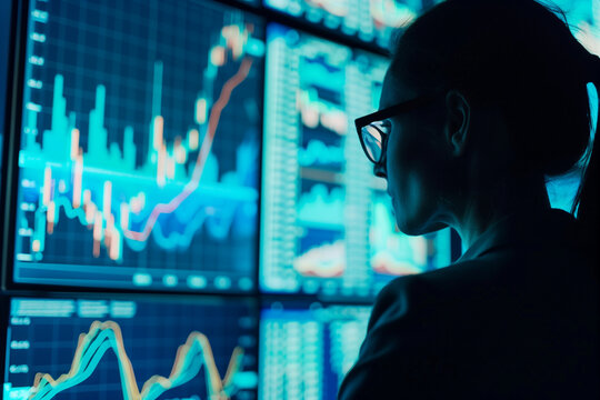 Data analyst and chartist analyzing market data