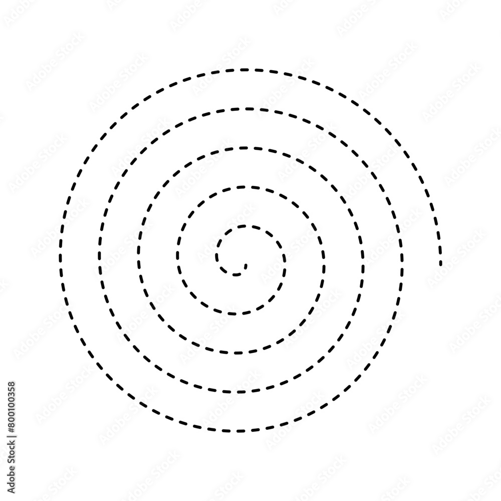 Wall mural a simple spiral of dashed line isolated on a transparent background – vector illustration