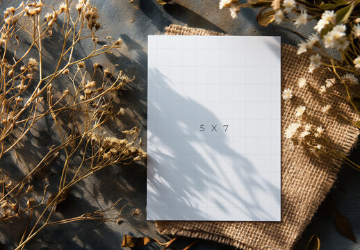 Boho Style Mockup Card With Generative ai