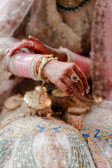beautiful Indian bride wearing a traditional Indian bridal dress