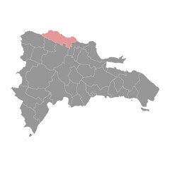 Puerto Plata Province map, administrative division of Dominican Republic. Vector illustration.