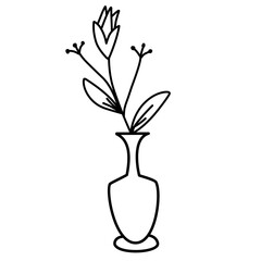 flower vase line icon