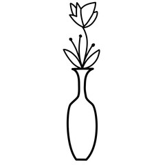 flower vase line icon
