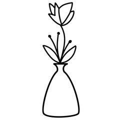 flower vase line icon