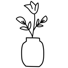 flower vase line icon
