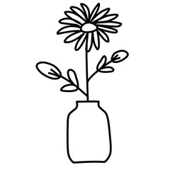flower vase line icon