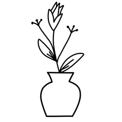 flower vase line icon