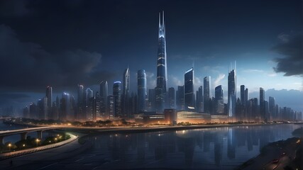 Obraz premium the cityscape at night