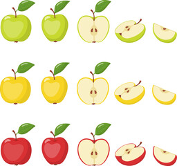 Set of ripe apples