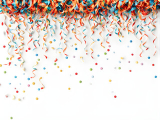 Naklejka premium Abstract background composed of colorful ribbons and floral fragments, holiday celebrations, wedding invitations, leaving space for text