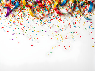 Abstract background composed of colorful ribbons and floral fragments, holiday celebrations, wedding invitations, leaving space for text