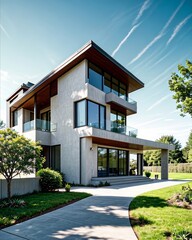 Fototapeta na wymiar modern house exterior architecture design