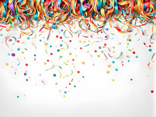 Fototapeta premium Abstract background composed of colorful ribbons and floral fragments, holiday celebrations, wedding invitations, leaving space for text