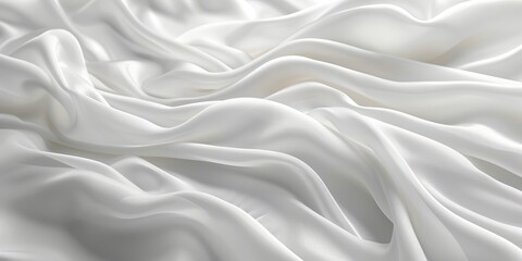 Fototapeta premium Wedding Background with Light Bridal Textile. Wrinkles and Folds form a Smooth White Texture.