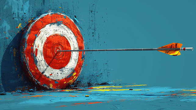 illustration where the arrow hits the target, marketing, business, target, Generative AI.