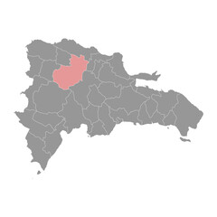 Santiago Province map, administrative division of Dominican Republic. Vector illustration.