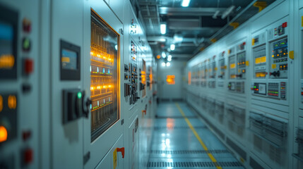 Electrical cabinet with electrical panels and energy measurement equipment inside, representing the concept of smart energy management