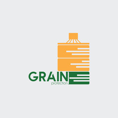 Grain protection silo logo vector illustration design © pramzstadobe