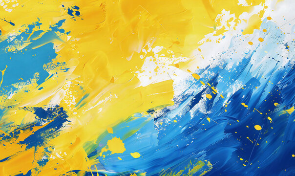 Blue yellow Abstract art background