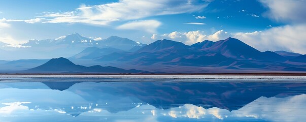 Scenic view of Salar de Uyuni against mountains