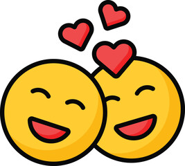 Romantic couple emoji vector design, ready for premium use