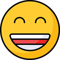 Enthusiastic emoji icon, happy face vector design