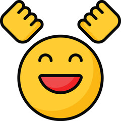 Enthusiastic emoji icon, happy face vector design