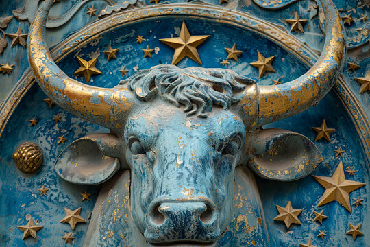 Astrological representation of the Taurus zodiac sign, featuring its distinctive symbol