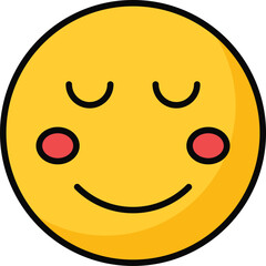 Calm face emoji icon, proud, cool expressions vector design