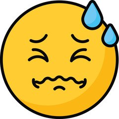 Painful expression, trendy icon of pain emoji, editable vector