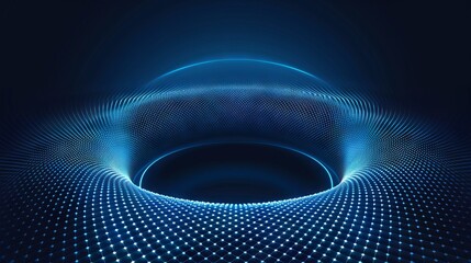 Abstract Blue Halftone Circle with Futuristic Design Elements, Vector EPS10

