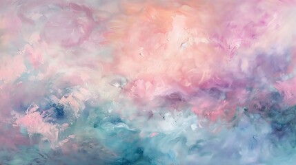 The image is a beautiful abstract painting with soft pastel colors. It is perfect for creating a calming and peaceful atmosphere in any room.