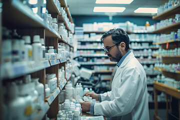 pharmacist at work in pharmacy