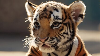 A small tiger face is cute
