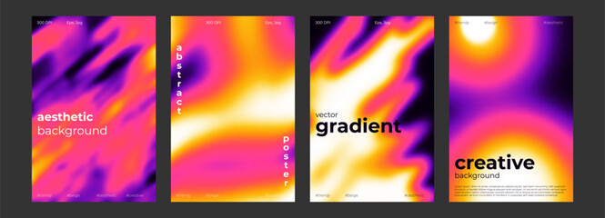 Thermal map abstract gradient cold and warm color background with infrared blurred pattern. Retro faded acid neon social media poster, stories highlight templates for digital marketing for stories