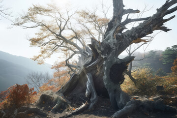 木, 森, 大木, 枯れた木, 死んだき, 落ち葉, 古い木, tree, forest, big tree, dead tree, fallen leaves, old tree