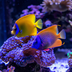 Obraz premium sea, corals, reef, underwater, turquoise water, exotic fish, water, beach, island, ocean, sky, tropical, nature, landscape, reef, travel, coral, underwater, vacation, coast, summer, sand, lagoon, fish