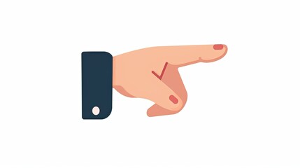 Simple Hand Pointing Down Icon: Flat Color Vector Illustration