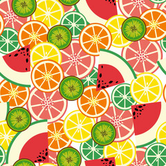 Fruit Cocktail Seamless Repeating Pattern