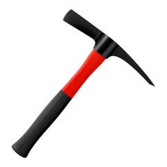 Pickaxe hammer isolated on white background. Rock hammer tool. Hand percussion tool for master stonemasons, builders, sculptors for processing various types of stone. Realistic 3D vector illustration