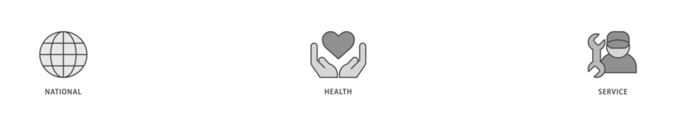 NHS icons set collection illustration of globe, hospital, health insurance, ambulance, patient, and medical apps icon live stroke and easy to edit 