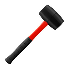 Rubber mallet, isolated on white background. Tile hammer. Hand tools for laying tiles and stones. Tool for straightening work. Realistic 3d vector illustration
