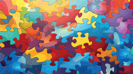 Many pieces of jigsaw puzzle as background Vector illustration