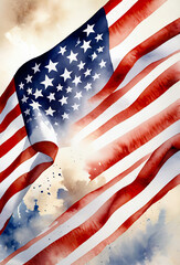 American independence day, images, illustration, background, watercolor