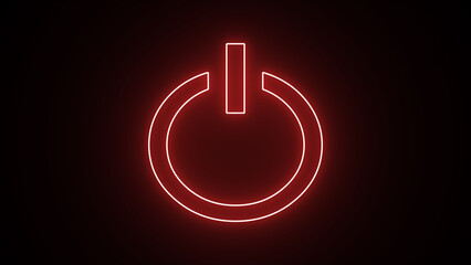 Red neon power icon button Icons that are turned on and off Buttons, Power Switch Icons, Energy Switch signs, Turn-Off symbols, and shut-down Energy Icon
