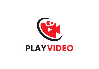 creative play video editing logo design vector