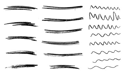 Vector grunge brush strokes backgrounds set. Distress texture, isolated, black on white. Used as banners, labels, badges, frames templates