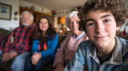 Multi-Generational Family Enjoying Time Together Indoors