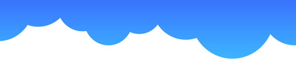 Cloud border, divider shape vector illustration