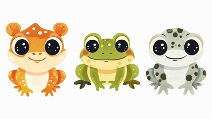 Naklejka premium Frog. Flat vector illustration of cute animal. Baby nursery art.